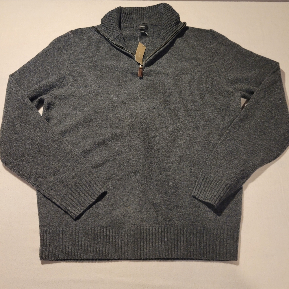 J Crew Lambswool Sweater NWT Size LT Office Preppy Neutral - Picture 3 of 5
